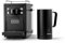 Sjöstrand Espressomaschine & Milchaufschäumer Bundle - kompatibel mit Nespresso, Edelstahlgehäuse, Skandinavisches Design (Matt Schwarz)