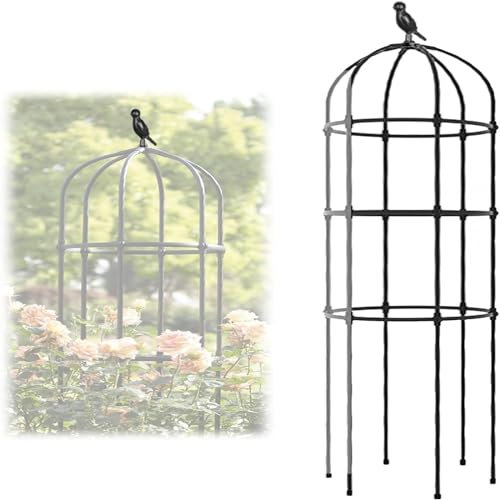 Obélisque de Jardin, Colonne rosiers Support for Plantes grimpantes,GHrimpantes en Acier,2022 tête d'oiseauObélisque de Jardin Amélioré,Plantes Grimpantes Soutien Structure Décoration De Jardin (Size