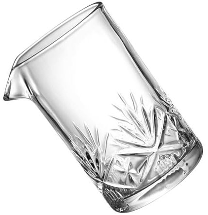 TOPBATHY 1pezzi Bicchiere Miscelatore Per Cocktails in Vetro Trasparente Beccuccio Per Versamento Preciso Base Ispessita Per Stabilità Per Mixologist Amatoriali e Professionisti