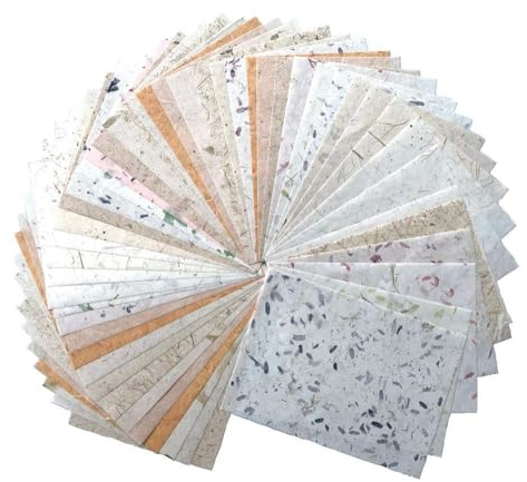 50 Sheets A4 Thin Natural Leaves Rice Straw Mulberry Paper Sheets Art Tissue Washi Paper Design Craft Art Origami Suppliers Card Making Writing (Natural Leaves,Onion,etc,, A4)