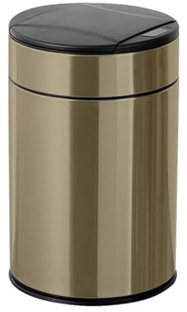 Corbeille à papier Poubelle automatique sans contact de 2,6 gallons, poubelle ronde en acier inoxydable avec couvercle, fermeture en douceur, poubelle amovible, 4 couleurs Bacs à ordures de cuisine(Ch