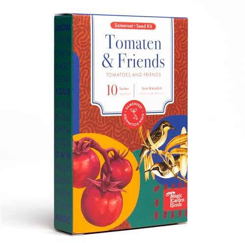 Tomatoes & Friends - 10 fröresistenta tomat- och örtsorter - färgglada och läckra - startfröuppsättning som en liten present eller för personligt bruk