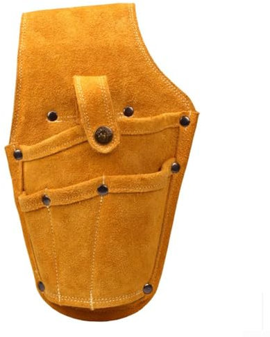 Oniissy Borsa organizer per attrezzi, borsa per attrezzi elettrici, fondina per trapano in pelle bovina, adatta per decorazione d'interni, lavorazione del legno