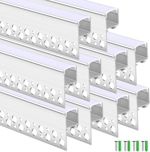 Hanured® LED-Aluminium-Profil 1m, Trimless-Eingelassen-Aluminiumkanäle für Schienensystem (Weiß)