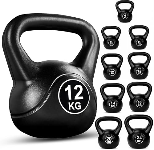 FK Sports Kettlebells 4KG, 6KG, 8KG, 10KG, 12KG,14KG, 16KG, 20KG, 24KG | Heavy Weight Kettle Bell For Strength Cardio Training | Kettlebell for Home & Gym Fitness, Workout