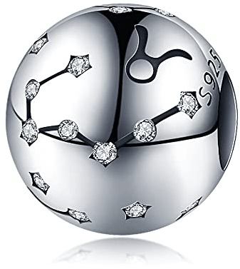 KUNVONIC Charme Perles en argent sterling 925 12 Constellations pour bracelet Pandora Compatible avec les collier et bracelets européens pour femmes et filles