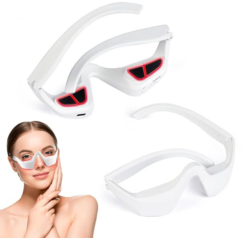 Dispositivo de gafas de microcorriente ocular, gafas de terapia de luz roja, máscara de ojos, terapia infrarroja LED de microcorriente, masajeador de ojos para reducir las ojeras, hinchazón y arrugas