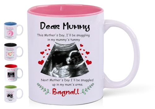 Tazza da caffè personalizzata con foto ecografica del bambino, tazza da caffè personalizzata con foto ecografica e Scritta, regalo per la festa della mamma e del papà per i futuri genitori 13oz
