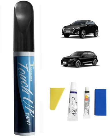 Treesiche Autolack Lackstift für Audi, Lack Reparatur Kit Lackierstift und Pinsel 2 in 1, Auto Lackstift Schwarz Auto Kratzer Reparatur Stift zum Entfernen Kratzer (LY9T/OE)