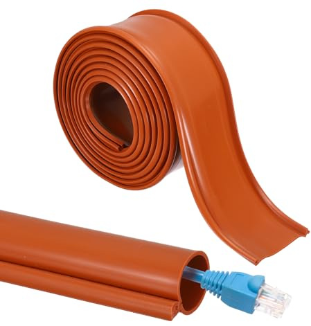 sourcing map Manicotto per la gestione dei cavi da 3 m, 2,5 cm ID flessibile, copertura isolante a scatto, protezione per sottostazione, reti elettriche ad alta tensione, rosso