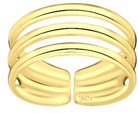 MONKIMAU - modernes Design Zehenring - vergoldet - Zehenringe, Fußring, Toe Ring - hypoallergen & nickelfrei - Boho Sommer Look - für Damen & Frauen