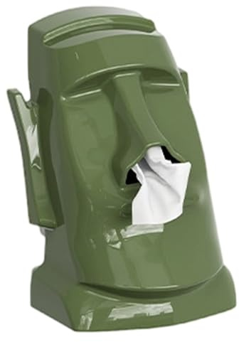 Mwqpgyh Kreativer Tissue Box Halter, 14,5x17x23.5cm ABS Osterinsel-Statue Taschentuchbox, Dekorative Taschentuch Box, Taschentuchspender Für Servietten Sonnenbrillen Kopfhörer Küche