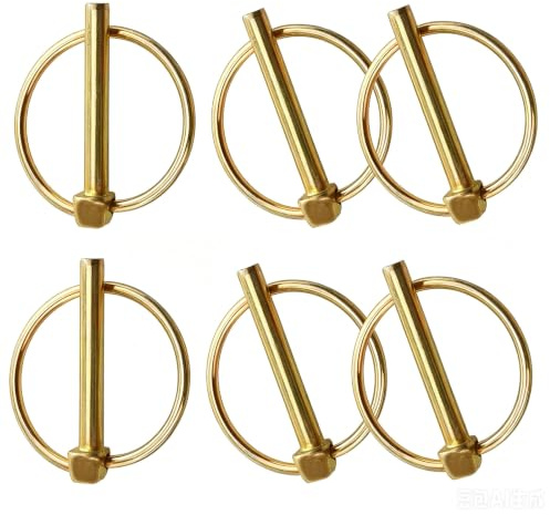 Runde Klappsplinte 6 Stück, Sicherungssplint 6mm x 45mm, Sicherungsbolzen | Klappsplinte Verzinkter mit Federhalterung, Für Anhänger, Traktoren, Fahrrad, Boot