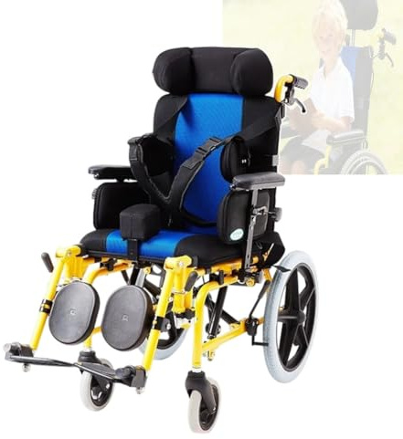 PA-DABAOO Fauteuil Roulant Ergonomique Pour Enfant, Fauteuil Roulant Multifonctionnel Pour Enfants Handicapés, Fauteuils Roulants Manuels Pour Paralysie Cérébrale Avec Table,Standard
