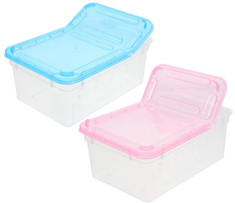 EPIGEIST 2 Stück Vertikale Seidenraupen Habitat Boxen aus Kunststoff Transparente Futterbox für Reptilien und Schnecken Tragbarer Reptilienkäfig für Zucht und Aufzucht