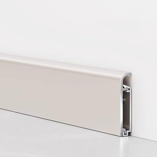 Lot de 4 plinthes en métal de 125 cm en aluminium moulé de 4/6/8 cm de hauteur, idéales pour armoires de salle de bain et de cuisine (café crème 4 cm)