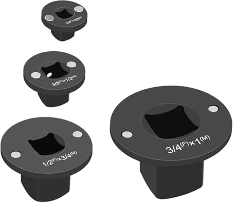 Pack of 4 Low Profile Impacts Socket Adapters Set for Ratchets Tool High Strength Carbon Steel Ideal for Professional Mechanics and Craft Projects Ratchets Adapters