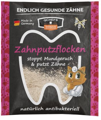 QCHEFS Zahnputzflocken Großpackung Katze Zahnreinigung gegen Zahnbelag