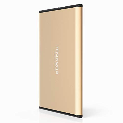 Maxone - Disco duro externo portátil de 500 GB, disco duro externo ultradelgado de 2.5 pulgadas, USB 3.0, compatible con PC, escritorio, laptop, dorado