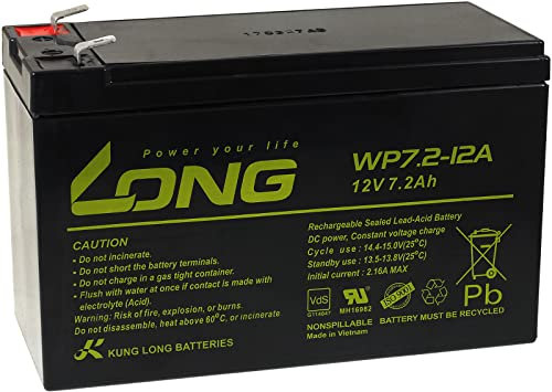 KungLong - Batteria al piombo adatta per APC Smart UPS SMT1500RMI2U, 12 V, 7,2 Ah, 12 V, lead-Acid