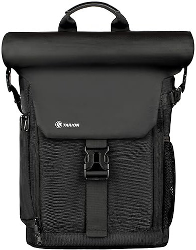 TARION Kamerarucksack Wasserdicht Fotoruckack Kameratasche DSLR Rucksack mit 15,6 Zoll Laptophülle und Regenschutzhülle(SP-01-Schwarz)