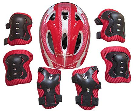 Clenp Kinder Rollschuhschutz, Kinder Kinder Rollschuhe Fahrradschutzhelm Knie Ellbogen Handgelenkschutz Pad Set