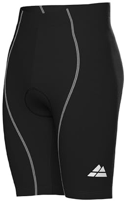 DANISH ENDURANCE Cuissard Vélo Homme, Rembourrage 3D, Short de Cyclisme Respirant et Élastique, Noir/Gris, L