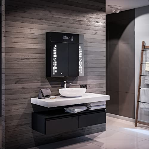 Artforma Spiegelschrank 66x72 cm SZ2L000 x50, LED, Beleuchtung | 17 Dekore, Badschrank, Beleuchtet Badezimmerschrank, LED Farbe und Zubehör zur Auswahl