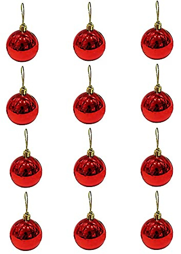CO Orangext 12Pcs Weihnachtskugeln Dekor Stücke Weihnachtskugeln Set für Feiertags-Weihnachtsbaumschmuck, Rot, Multi-color