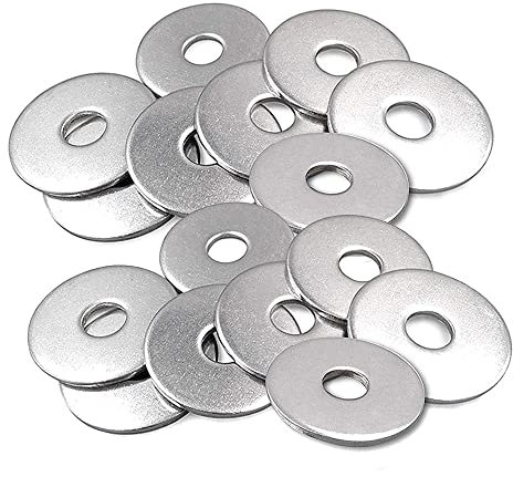 JaneYi 100 pezzi M6 Rondella Acciaio Inox 304 Rondelle Piatte Larghe 18mm Rondella Metalliche Metrica Rondella Parafango Piana Grande Rondella Distanziatrice per Viti Bulloni