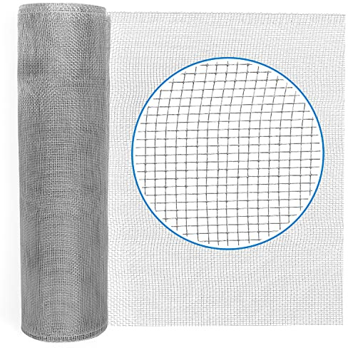 24 H x 100' L x 1/8-Inch Opening Mesh Hardware Cloth, 27 Gauge Galvanized Steel Wire Rolled Woven Fence for Bees, Wasps and Mid to Large-Sized Insects