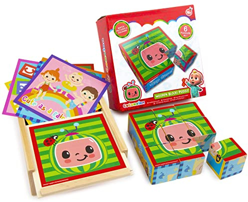 CoComelon 3D Wooden Blocks Puzzle - Baby Sensory & Activity Toys - Toddler Puzzle - ABC Blocks (96-0090)