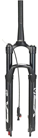 HSQMA MTB Luft Gabel 26 27.5 29 Mountainer Bike Federgabel Zugstufe Einstellen Federweg 100mm Fahrrad Vorderradgabel 1-1/8 Gerade/konisch QR 9mm (Color : Tapered Remote, Size : 27.5inch)