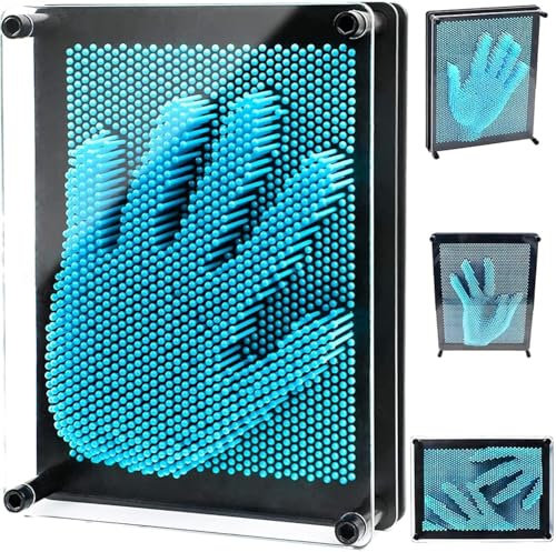 Art Pin 3D Impressione Scultura Giocattolo per Adulti e Bambini - Decorazione Casa Ufficio (Blu-S)