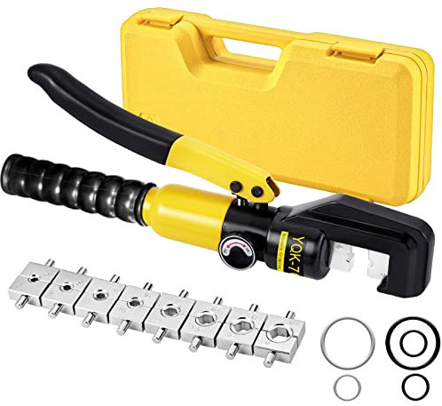 Solsop Hydraulic Crimping Tool Crimper Pliers - 9 Sets of Crimping Shapes 4-70 mm² for Copper Aluminium Cable Lugs
