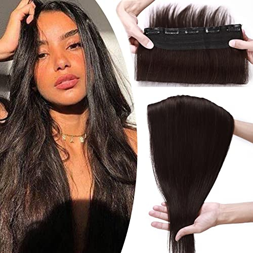 SEGO Clip in Extensions Echthaar Haarverlängerungen DICKER Remy 7A 100% Echtes menschliches Haar 1 Teilig 5 Clips Haarteil Remy Echthaar Glatt 8(20cm)-60g Dunkelbraun#2