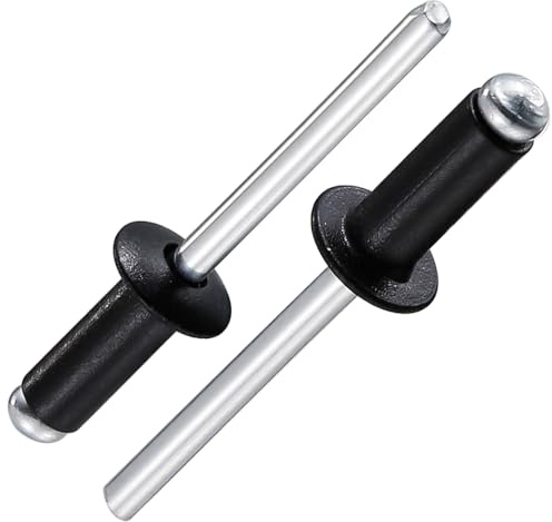 Wensilon (250Pcs) 3/16x1/2 Black Aluminum blind pro Rivets,Aluminum Grip and Steel Mandrel
