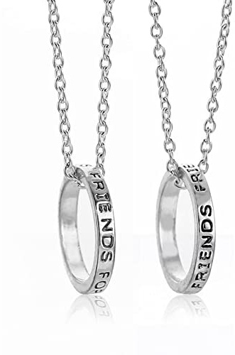 EQLEF Best Friend Necklaces for 2 - BFF & Sister Necklace Set for Women, Teen Girls & Boys - Graduation & Birthday Gifts