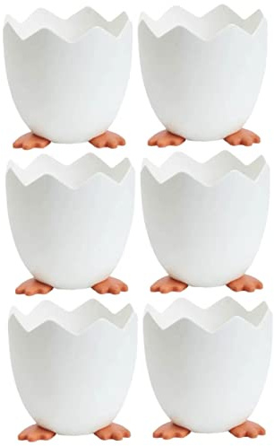 Alipis 6 Pcs Broken Chicken Storage Box Easter Pencil Holder Cosmetics Brush Holder Egg Shaped Pen Holder Soap on a Rope for Women Desktop Dressing Table Plastic Student Office Supplies