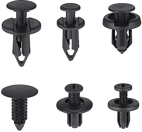 190 Stück Nieten Clips Kunststoff Auto Universal, 6 Größen, Auto-Halteclips, Befestigungsclips, Befestigung Werkzeuge, Nieten aus Kunststoff, Clips für Stoßstange, Autotür, Fender, Push