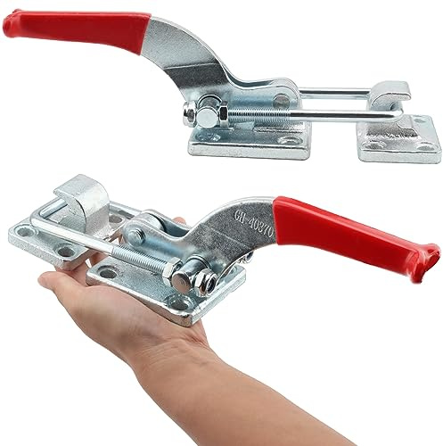 MOUYAT 2 Pack Heavy Duty Toggle Clamp, 4000Lbs Capacity Pull Toggle Latch Clamp with Adjustable Threaded U Bolt, 40370 Self Lock Toggle Clamp Tool for ToolBox Case