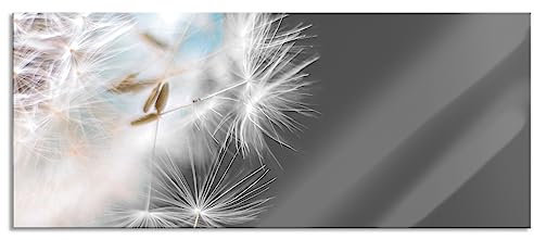 Pixxprint Glasbild Panorama, Wandbild aus Echtglas, hübsche Pusteblume, 100x40 cm, inkl. Aufhängung und Abstandshalter