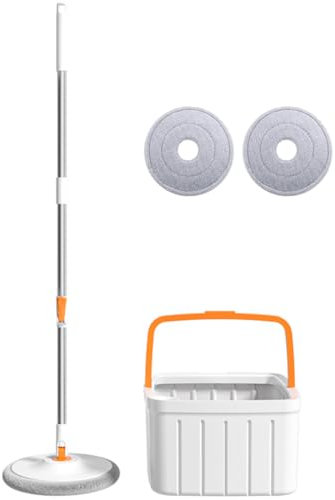 AMZLORD Lazy Floor - Fregona flotante con separación de agua, rotación de 360 grados, fregona de microfibra manos libres con cubo de separación de aguas residuales, trapeador autolimpiante 1/2/4