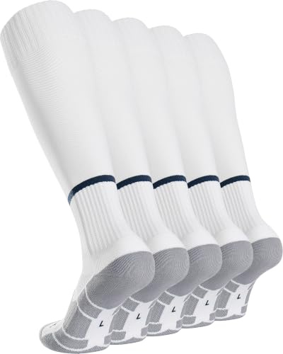 APTESOL Knielang Fußballsocken (3/5 Paare) Kinder Jugend Erwachsene Lang Sportsocken EU 28-44 Kissen Atmungsaktiv Soccer Trainingssocke