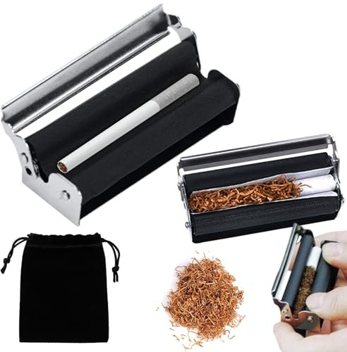 2PCS Tabakroller Zigarettenroller Drehmaschine Joint Zigaretten Drehmaschine Tabakroller 70mm+110mm 2 in 1 Zigarettenstopfmaschine mit Jointhüll und Tasche