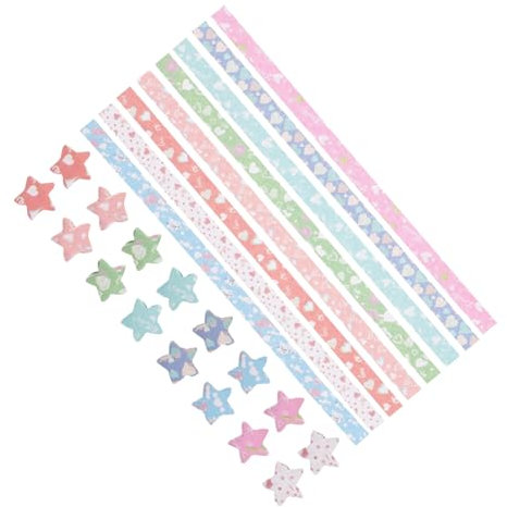 VILLCASE 540 Stk Stern-Origami-Streifen bastelmaterial bastel materialien Papiersternstreifen Glückssternpapier Karikaturen Sternepapier für Handkunst Origamipapier zum Basteln Kirschblüten