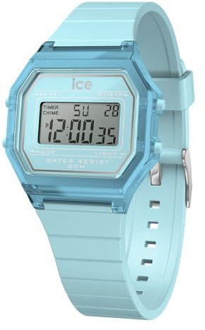 Ice-Watch - Ice Digit Retro SLY Blue - Blaue Damenuhr mit Silikonarmband - 022888 (Small)