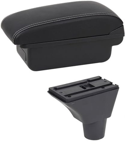 IZQLTWKR Caja Almacenamiento Reposabrazos para Seat para Ibiza 6j para Ibiza 6L Caja Reposabrazos Contenido Tienda Central con Portavasos Caja Almacenamiento Consola Central USB(B1 White Line)