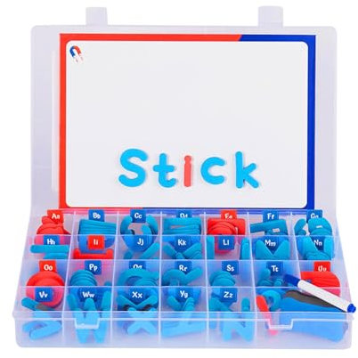 Magnetische Buchstaben Und Zahlen Für Kinder, 238X Alphabet Magnete, Klassenzimmer Magnetische Alphabet Buchstaben Kit Mit Doppelseitiger Magnettafel Für Vorschulkinder