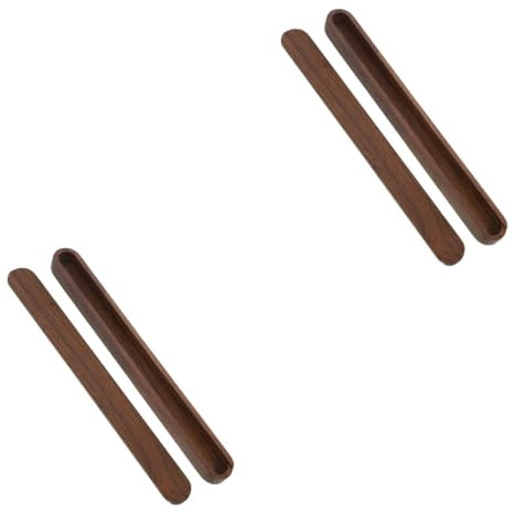 Cabilock 2er-box Essstäbchenbox Aus Schwarzem Walnussholz Für Utensilien Essstäbchen Reiseetui Besteckkoffer Aus Holz Essstäbchen-organizer Dark Brown Hölzern